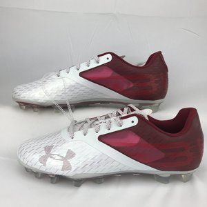 UNDER ARMOUR UA BLUR Football Cleats Size 13 Red / Silver